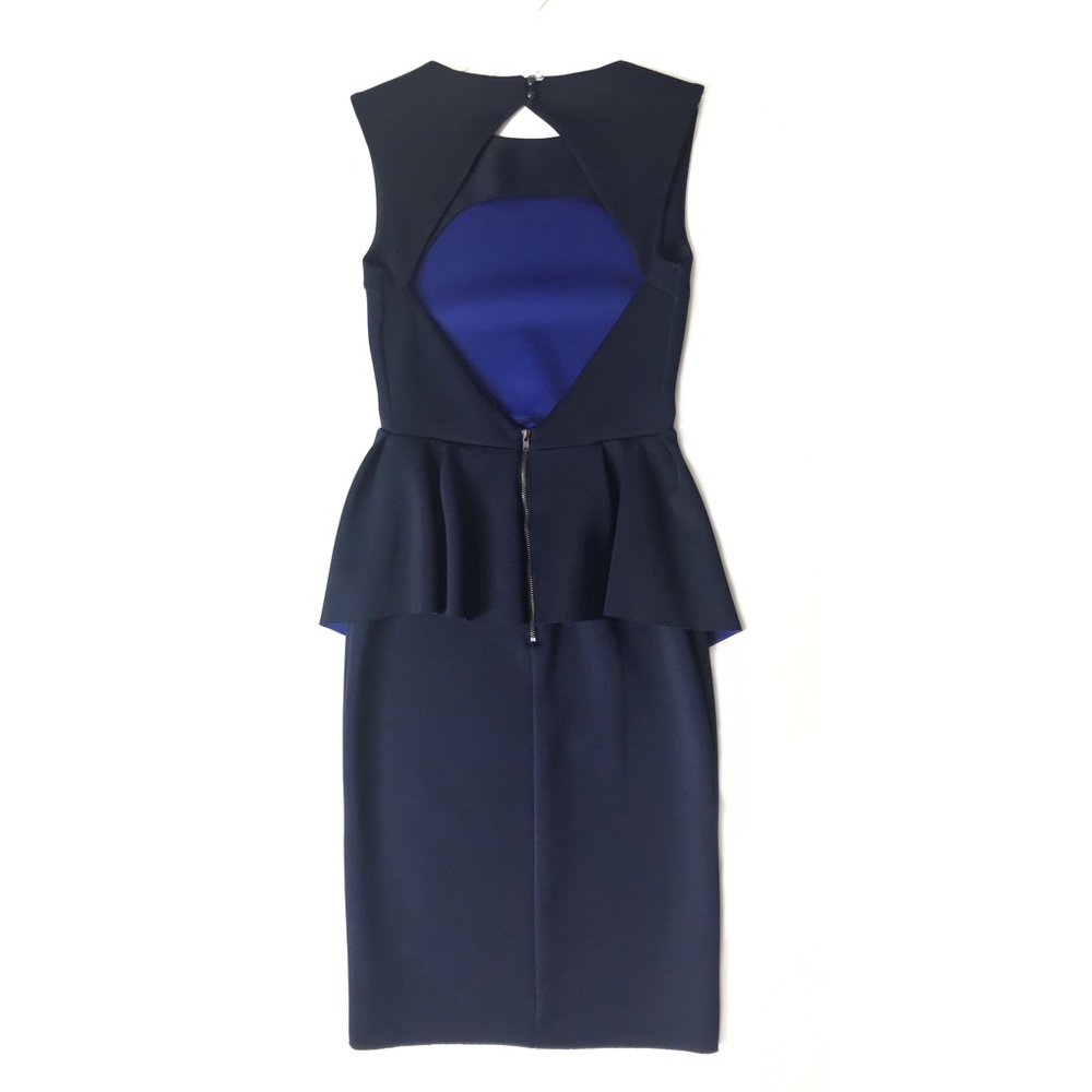 TOPSHOP PEPLUM WITH CUTOUT BACK MIDI DRESS